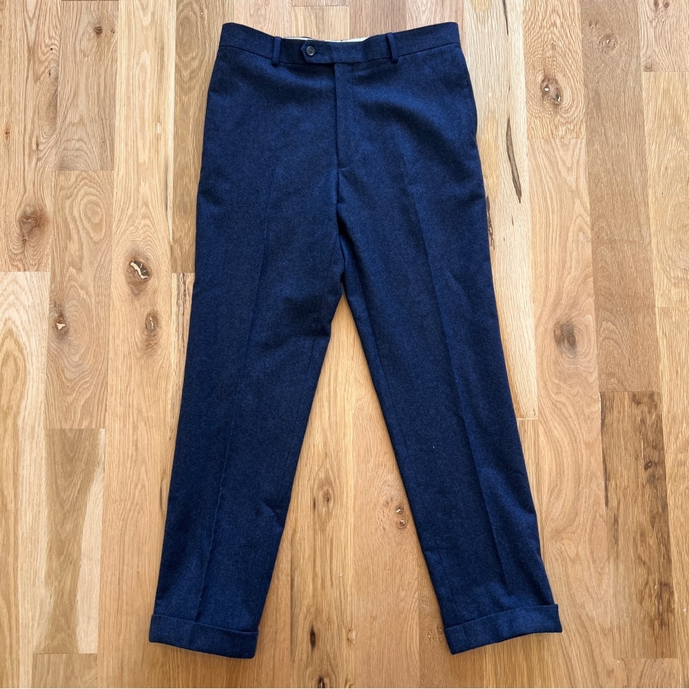 Paul Fredrick Wool/Cashmere Dark Blue Dress Pants - Size 34